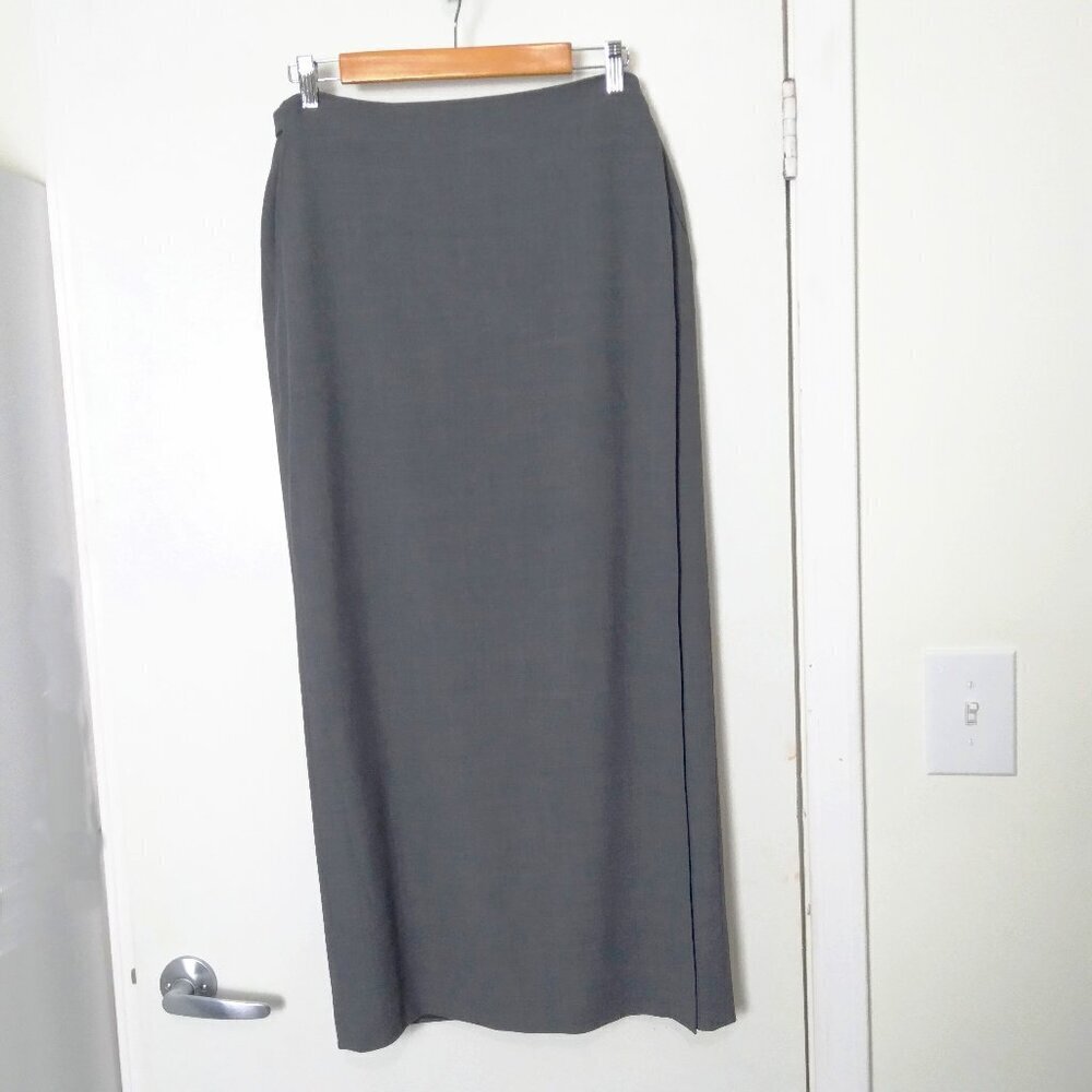 Doncaster Grey Longmaxi Wraparound Skirt Wool Blend Italian Quality Garment Sz10